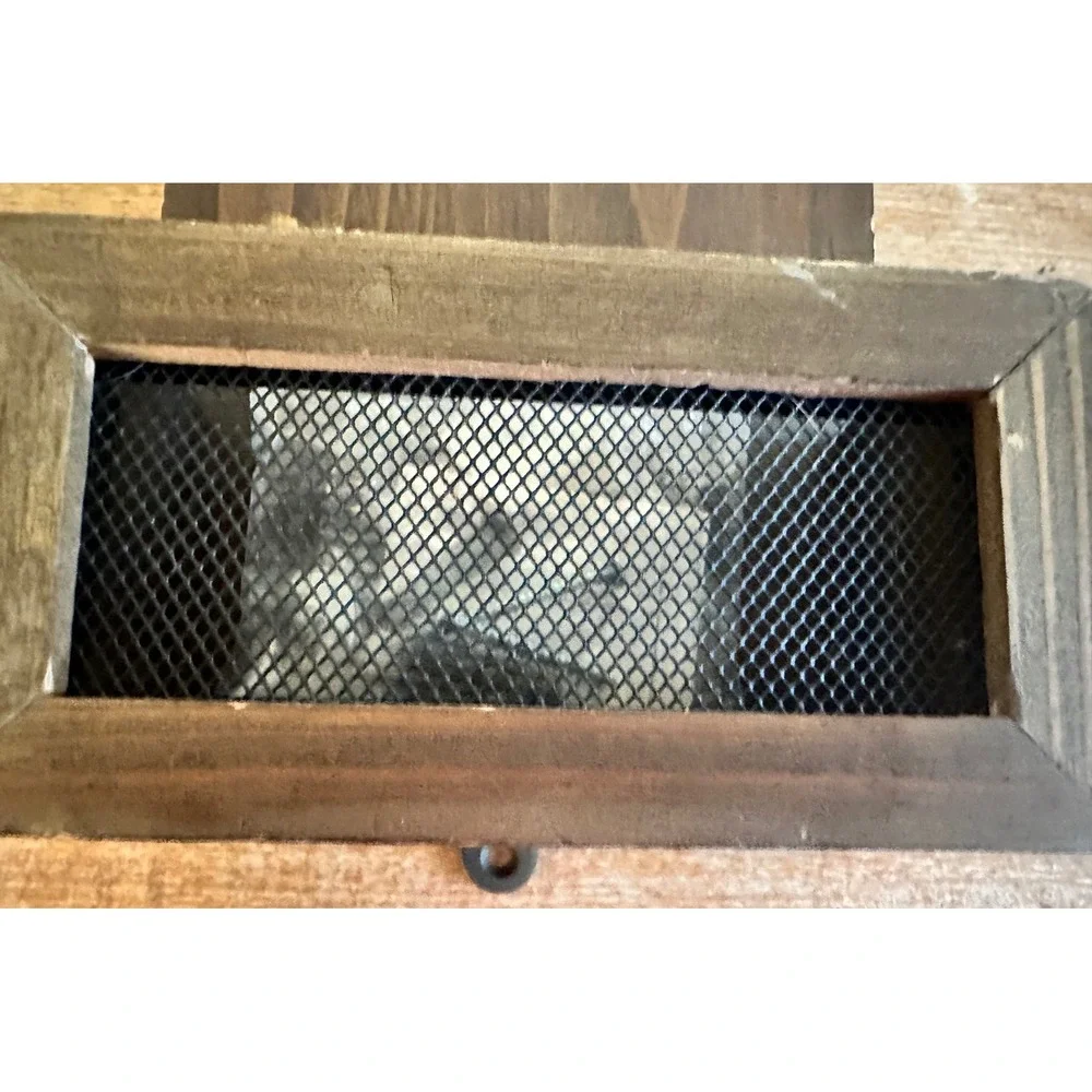 Wall Mounted Wood Bottle Opener with Mesh Cap Catcher Rustic Farmhouse Decor‎